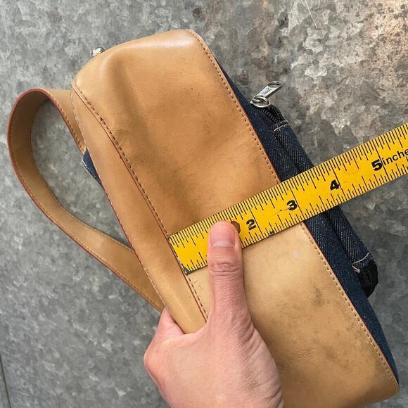 Vintage Mudd Denim Y2K Mini Shoulder Bag Purse Embroidered Handprint Jean 2000s - Picture 14 of 14